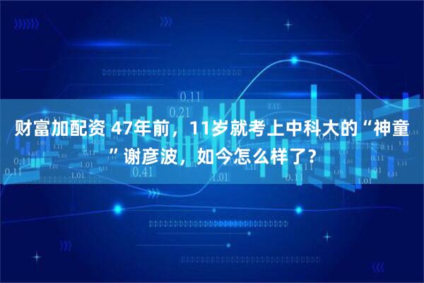 财富加配资 47年前，11岁就考上中科大的“神童”谢彦波，如今怎么样了？